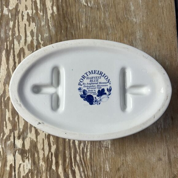Vtg 1995 Portmeirion Harvest Blue Delft Toothbrush Holder Angharad Menna England - Picture 10 of 14